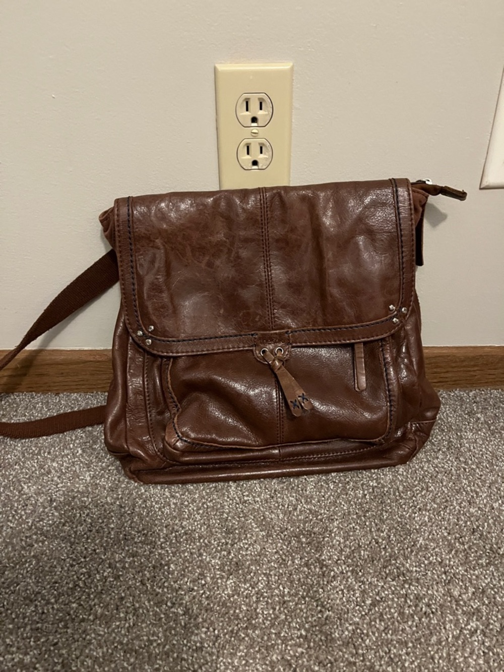 Super cute leather, the sack book bag